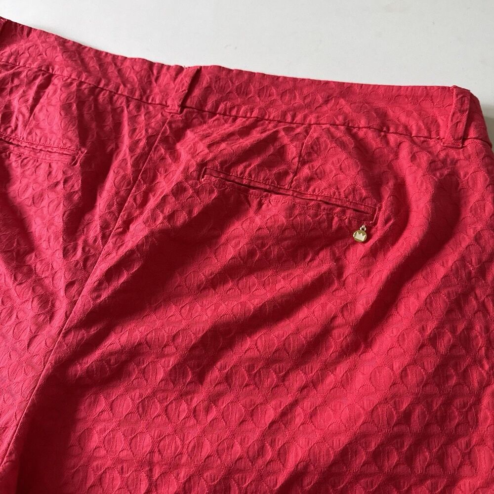 Womens Crown & Ivy Shelby Watermelon Red Eyelet Scalloped Hem Stretch Shorts 22W - Picture 14 of 16